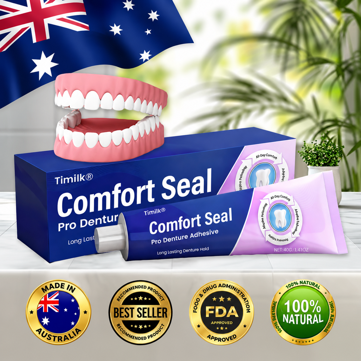 Timilk® Comfort Seal Pro Denture Adhesive